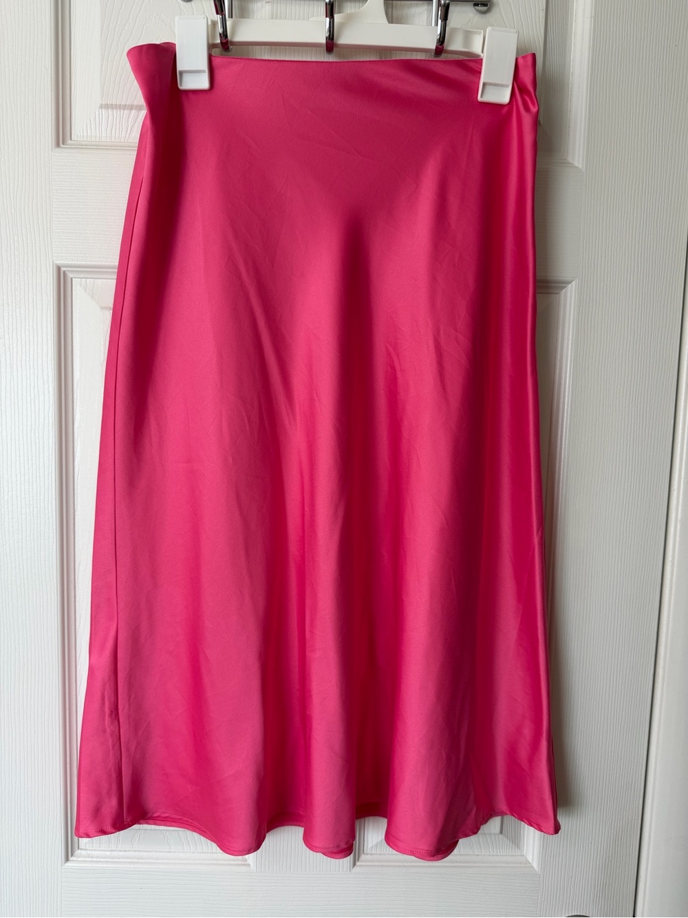 Express Bright Pink Asymmetrical Midi Skirt